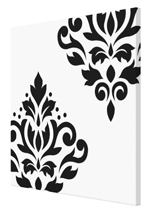 Scroll Damask Art I BW Canvas Art